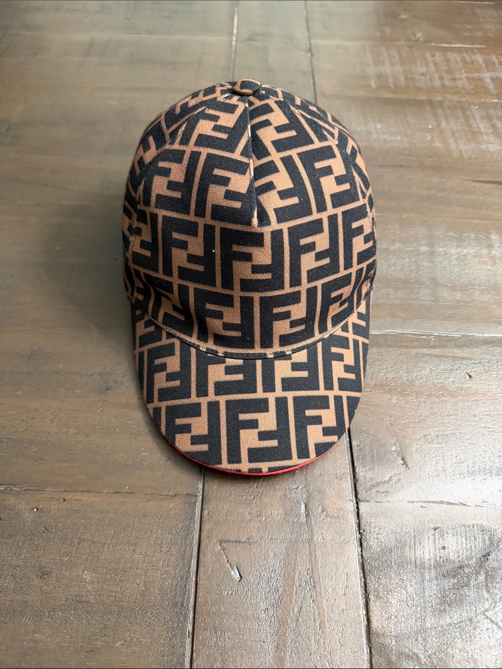 Fendi Black & Brown FF Logo Baseball Cap